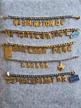 Vintage Gold-Tone Charm Nameplate Bracelets - Canada Washington DC & More